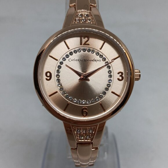 Catherine Malandrino CMO5178 Women's 34mm Rose Tone Watch + Jewelry Sample Set - Picture 3 of 11